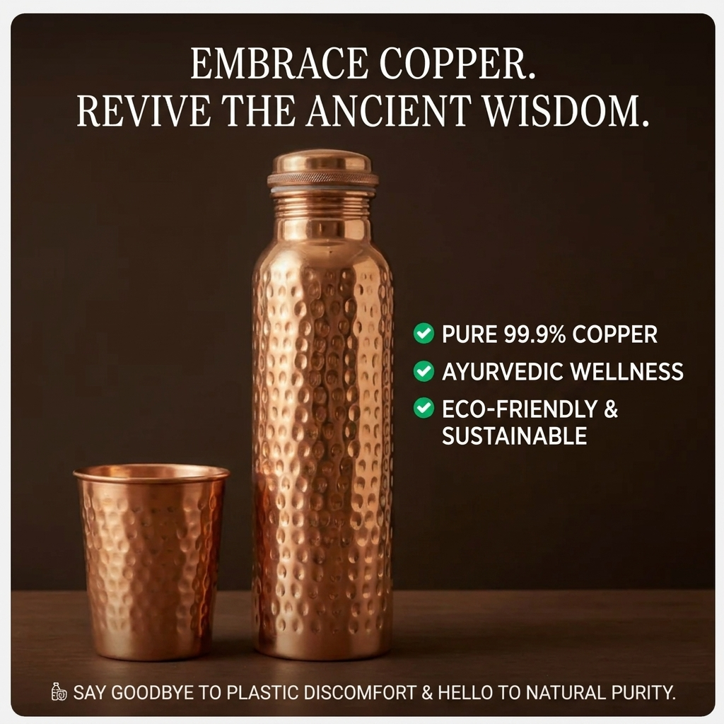 Certified Pure Copper Water Bottles - Hammer Edition
