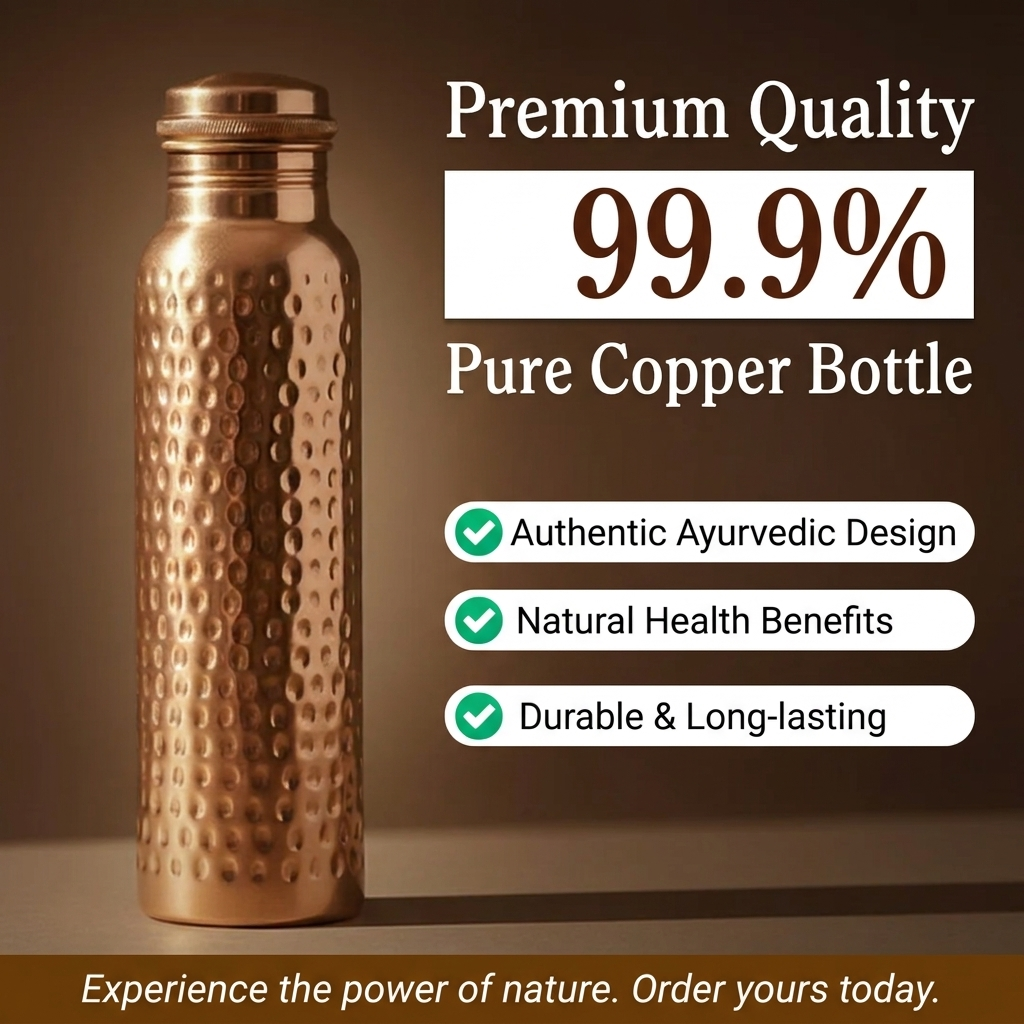 Certified Pure Copper Water Bottles - Hammer Edition