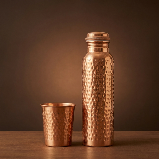 Certified Pure Copper Water Bottles - Hammer Edition