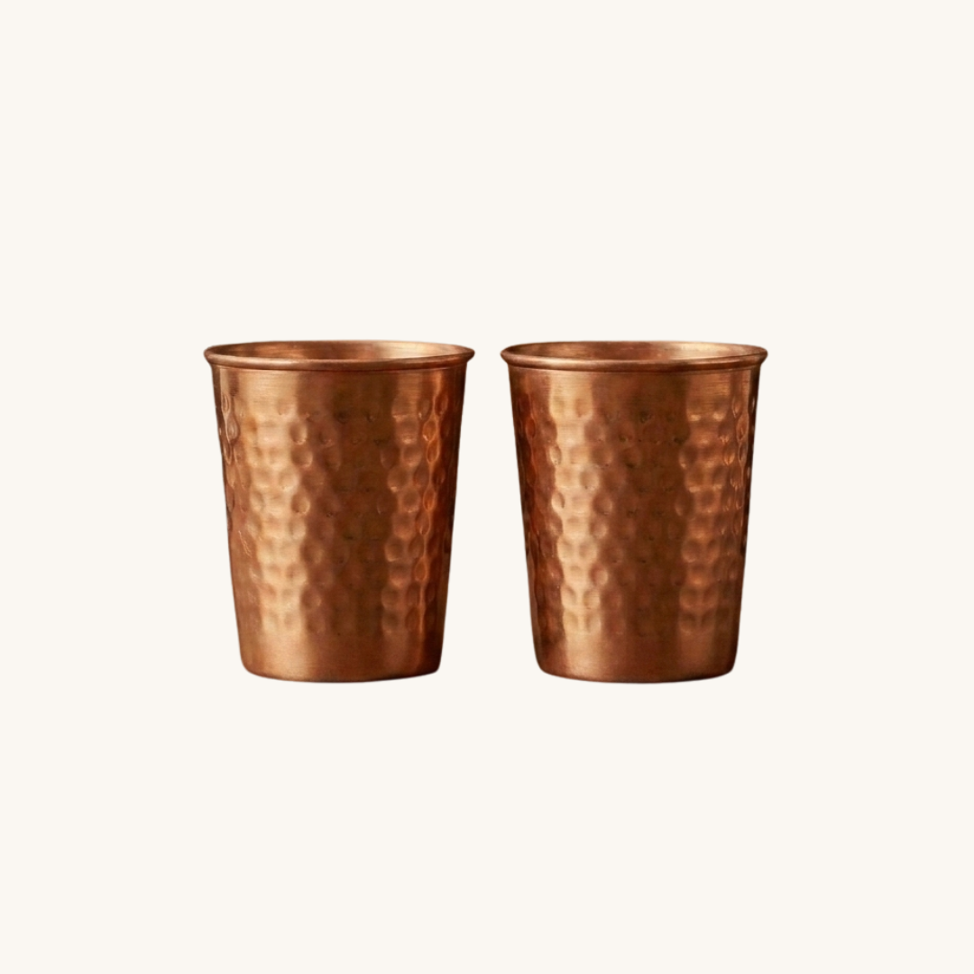 Certified Pure Copper Water Glass - Hammer Edition